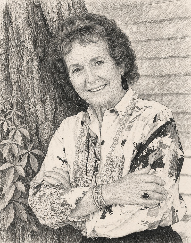 Illustration of Dorothy Cale on the Olive & May Wall of Women