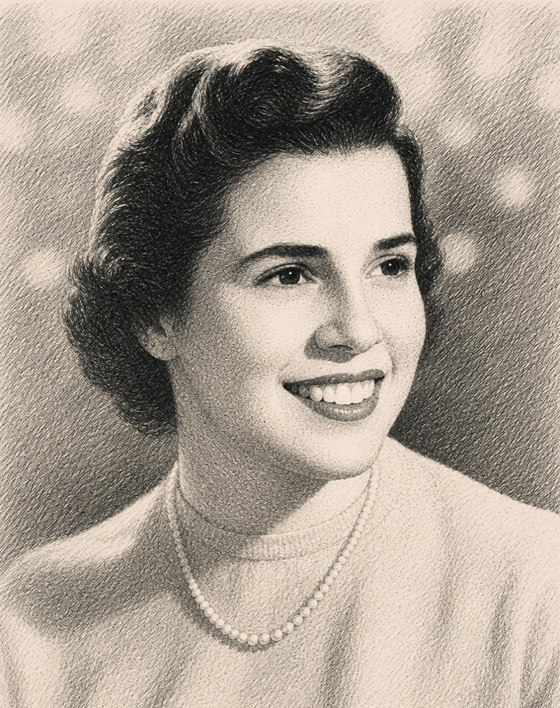 Illustration of Elizabeth Jean Colello-Kost on the Olive & May Wall of Women