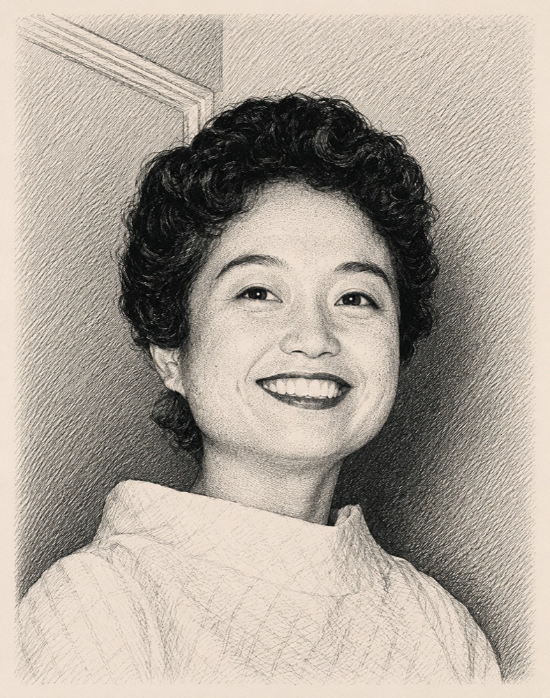 Illustration of Faye Neely on the Olive & May Wall of Women