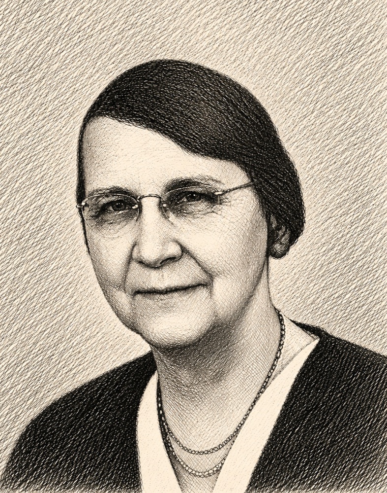Illustration of Hattie Mayne on the Olive & May Wall of Women