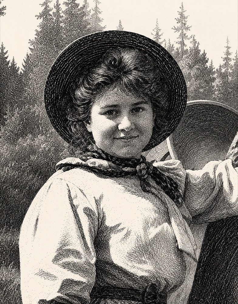 Illustration of Kathryn Grace Vandevert on the Olive & May Wall of Women