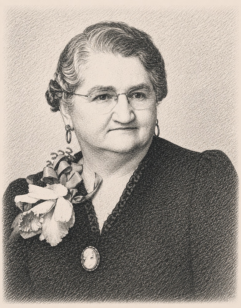 Illustration of May Arnold on the Olive & May Wall of Women
