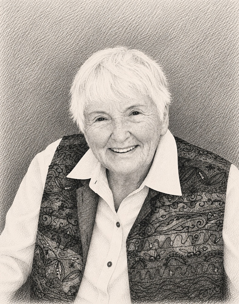 Illustration of Ruth Burleigh on the Olive & May Wall of Women